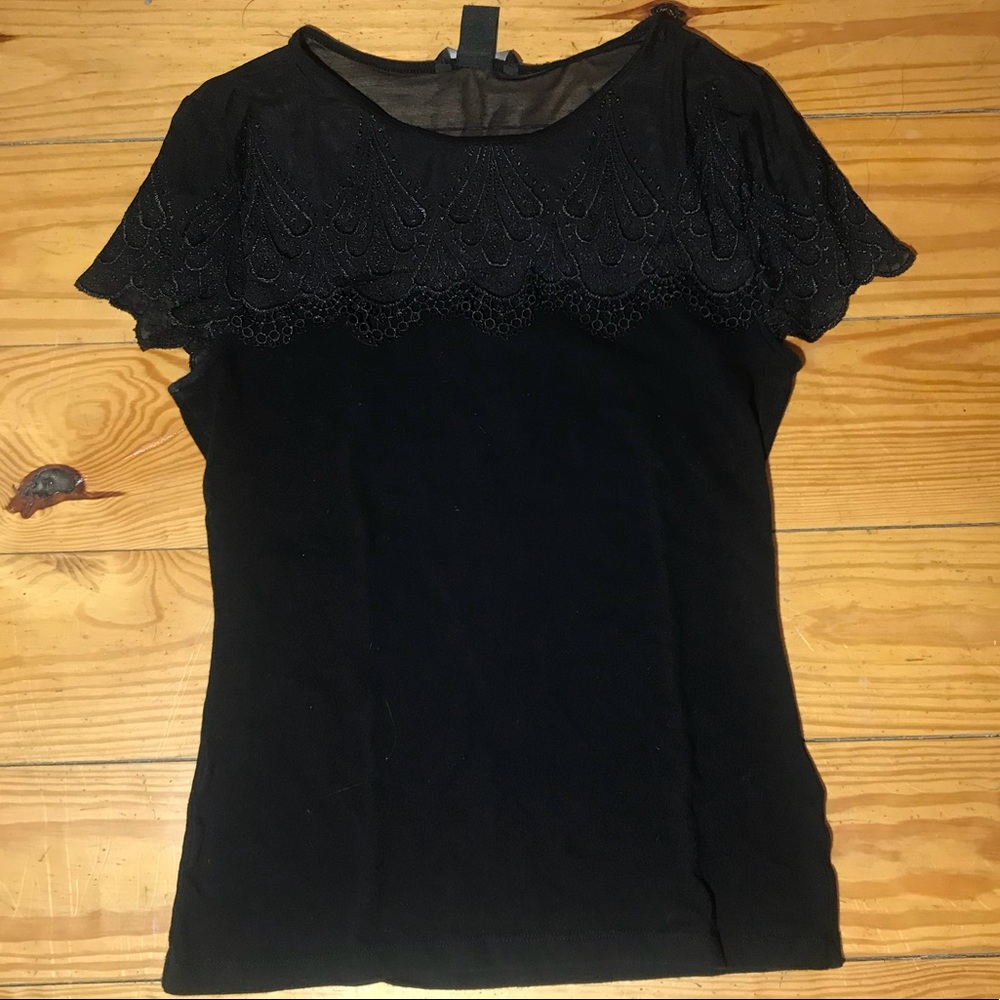 Super cute black lace top